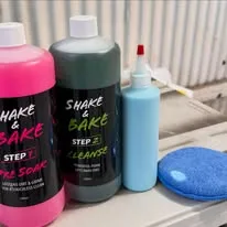 Shake and bake wash products